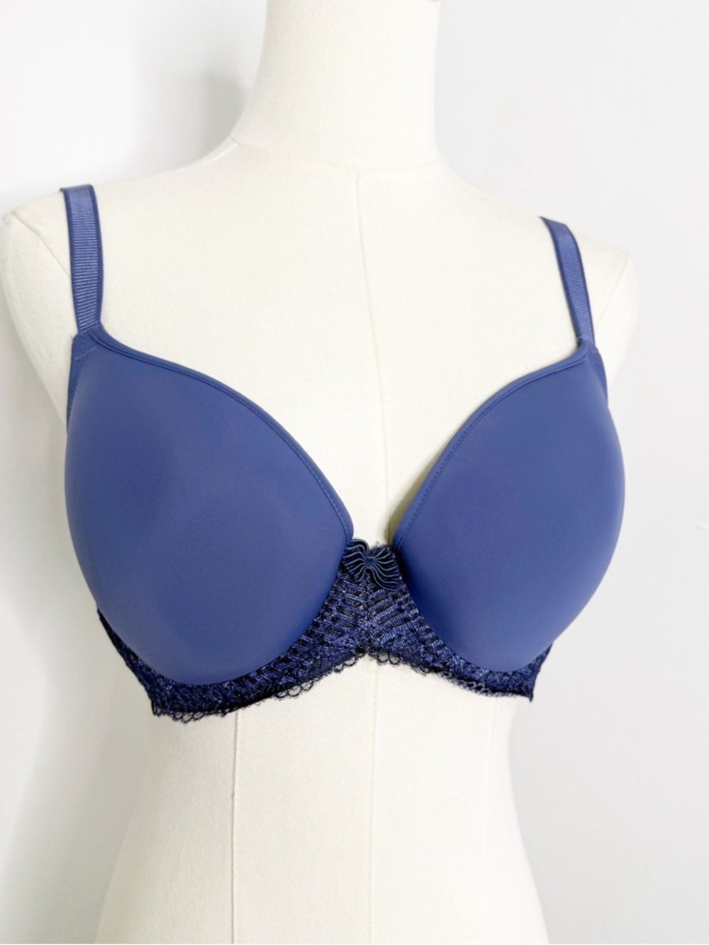 Wacoal La Femme Underwire T-Shirt Bra 34DD Blue Style 853117